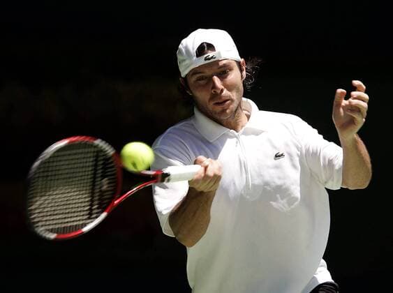 Sebastien Grosjean (Frankreich) - Vorhand Tennis Herren Australian Open 2006, Grand Slam, ATP Tour Einzelbild Melbourne