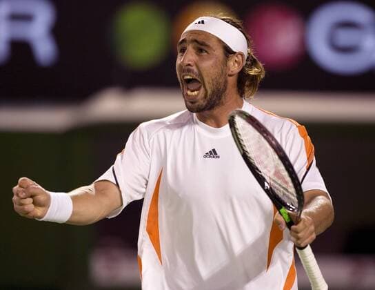 Marcos Baghdatis (Zypern) jubelt Tennis Herren Australian Open 2006, Grand Slam, ATP Tour Einzelbild Melbourne Freude, Begeisterung,