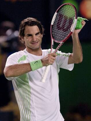 Roger Federer (Schweiz) bedankt sich bei den Anhängern Tennis Herren Australian Open 2006, Grand Slam, ATP Tour, Halbfinale Einzelbild Melbourne