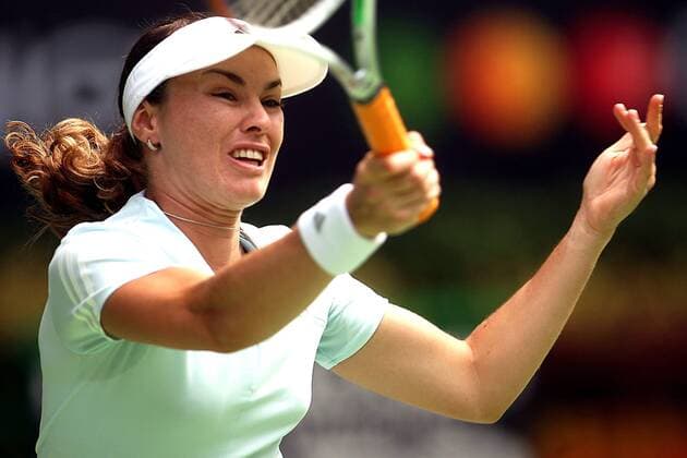 Martina Hingis (Schweiz) - Vorhand -  mel2006012902 Tennis Australian Open 2006, Grand Slam, WTA Tour Einzelbild Melbourne Dynamik,