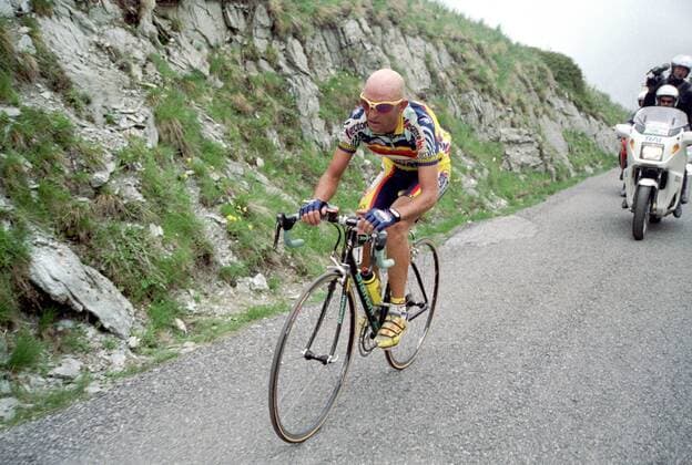 Marco Pantani (Italien Mercatone Uno) -  Radsport Herren Giro d Italia 1999, dItalia, Straßenradsport, Straße, Rad, Vneg Einzelbild 8. Etappe: Pescara - Gran Sasso Anstrengung,
