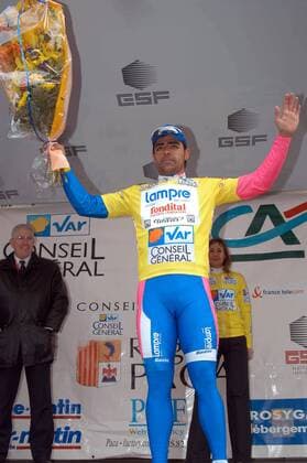 Danilo Napolitano (Italien Lampre), Sieger der 1. Etappe der Tour Mediterraneen 2006 -  Radsport Herren 32. Mittelmeerrundfahrt 2006, Tour Mediterraneen, Straßenradsport, Straße, Rad Einzelbild 1. Etappe: Marseille - Marignane Freude,
