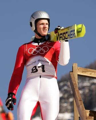 Thomas Morgenstern (Österreich) -  Skispringen OS Winter Herren Olympische Spiele Turin 2006, Winterspiele, Nordischer Skisport, Ski Nordisch, Training Einzelbild Pragelato
