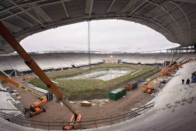 Blick in das Innere des im Bau befindlichen neuen DSB Stadion des AZ Alkmaar -  Fußball Herren Eredivisie 2005 2006, 1. Niederländische Holländische Liga, AZ Alkmaar Totale Alkmaar