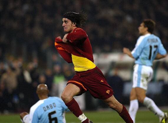 Alberto Aquilani (Roma) - Torjubel -  Fußball Herren Serie A 2005 2006, 1. Italienische Liga, Derby, Lokalderby, Ortsderby, Lazio Rom - AS Rom 0:2 Gruppe Rom Freude,