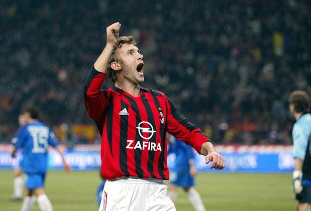 Andriy Shevchenko (Milan) - Torjubel Fußball Herren Serie A 2005 2006, 1. Italienische Liga, AC Mailand Einzelbild Mailand Begeisterung, Freude,