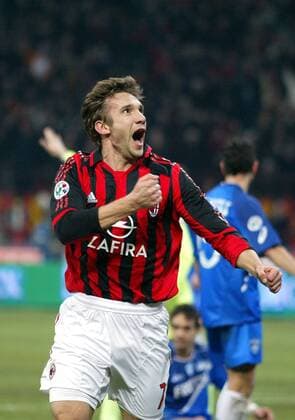 Andriy Shevchenko (Milan) - Torjubel Fußball Herren Serie A 2005 2006, 1. Italienische Liga, AC Mailand Einzelbild Mailand Begeisterung, Freude,