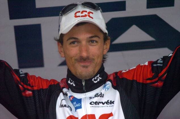Fabian Cancellara (Schweiz CSC) gewinnt die 5. Etappe des Tirreno Adriatico 2006 -  Radsport Herren Tirreno Adriatico 2006, ProTour, Straßenradsport, Straße, Rad, Zeitfahren, Einzelzeitfahren Einzelbild 5. Etappe: Servigliano - Servigliano Freude,
