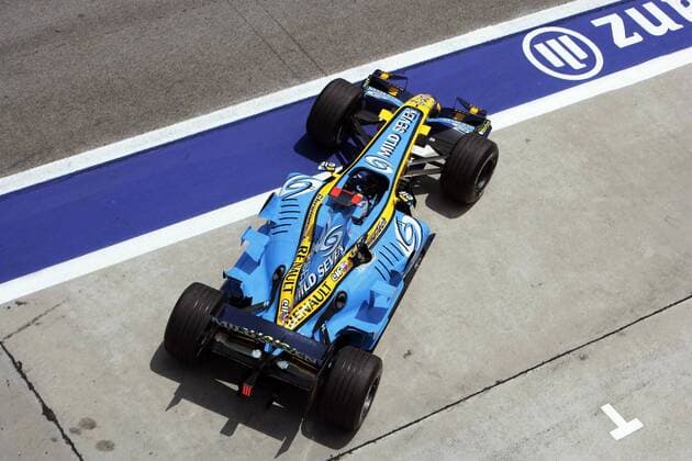 Fernando Alonso (Spanien Renault) in seinem Boliden Motorsport Grand Prix Herren Großer Preis von Malaysia 2006, Formel 1 Weltmeisterschaft, F1, F, GP, WM, Qualifying Einzelbild Sepang Kuala Lumpur