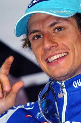 Filippo Pozzato (Italien Quick Step Innergetic) freut sich über den Sieg bei Mailand - San Remo 2006 -  Radsport Herren 97. Mailand - San Remo 2006, ProTour, Straßenradsport, Straße, Rad Porträt Freude,