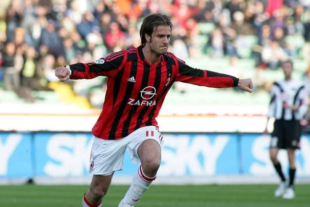 Alberto Gilardino (Milan) - Torjubel - Fußball Herren Serie A 2005 2006, 1. Italienische Liga, Udinese Calcio - AC Mailand 0:4 Einzelbild Udine Freude,