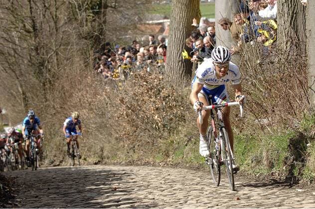 Tom Boonen (Belgien Quick Step Innergetic) attackiert -  Radsport Herren Flandernrundfahrt 2006, Flandern Rundfahrt, ProTour, Straßenradsport, Straße, Rad, Totale