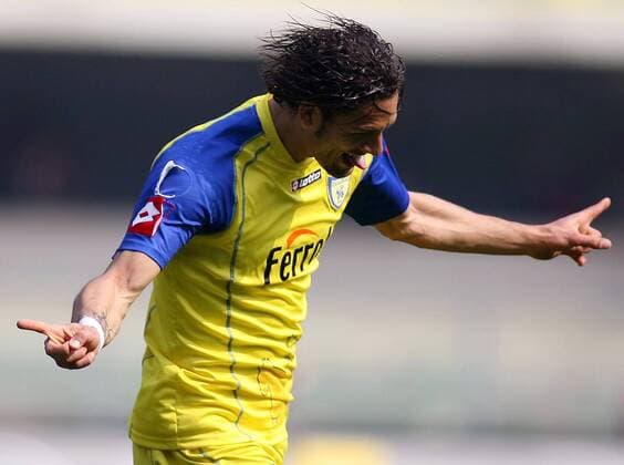 Carvalho de Oliveira Amauri (Chievo Verona) - Torjubel -  Fußball Herren Serie A 2005 2006, 1. Italienische Liga, AC Chievo Verona, Vdig Einzelbild Verona Freude, Begeisterung,