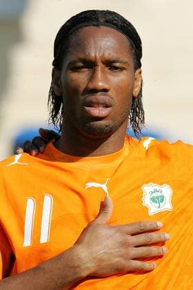 Didier Drogba (Elfenbeinküste) - Hand aufs Herz -  Fußball Länderspiel Herren Africa Cup of Nations 2006, Coupe d Afrique des, ACN, CAN, Afrika Pokal, Afrikapokal, African Porträt Kairo