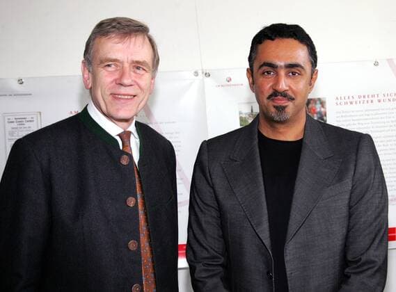 DTB Präsident Dr. Georg Freiherr von Waldenfels (Deutschland, li.) mit Sheikh Mohammad Bin Faleh Al Thani (Qatar), Präsident der Tennis Föderation von Katar (QTF) Tennis Herren Masters Series Hamburg 2006, ATP Tour, Pressekonferenz, PK, Pressetermin Gruppe Am Rothenbaum Hamburg