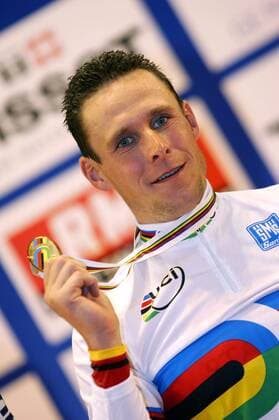 Weltmeister Robert Bartko (Deutschland) während der Siegerehrung -  (pan13698) Radsport WM Herren Weltmeisterschaft 2006, Rad, Bahn, Bahnrad, Bahnradsport, Radrennsport, Porträt Bordeaux  