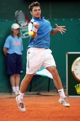 Stanislas Wawrinka (Schweiz) - Vorhand Tennis Herren Monte Carlo Open 2006, ATP Tour, Masters Series, Sand, Sandplatz, Sandplatztennis, Sandplatzturnier Einzelbild Monte Carlo Dynamik,