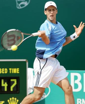 Novak Djokovic (Serbien und Montenegro) - Vorhand Tennis Herren Monte Carlo Open 2006, ATP Tour, Masters Series Einzelbild Monte Carlo Dynamik,