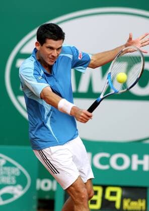 Tim Henman (Großbritannien) - Rückhand Tennis Herren Monte Carlo Open 2006, ATP Tour, Masters Series Einzelbild Monte Carlo