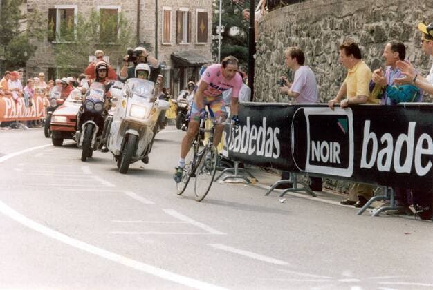 Einzelzeitfahren: Tony Rominger (Schweiz Mapei) -  Radsport Herren Giro d Italia 1995, dItalia, Straßenradsport, Straße, Rad, Zeitfahren, Vneg Totale 17. Etappe: Cenate - Selvino