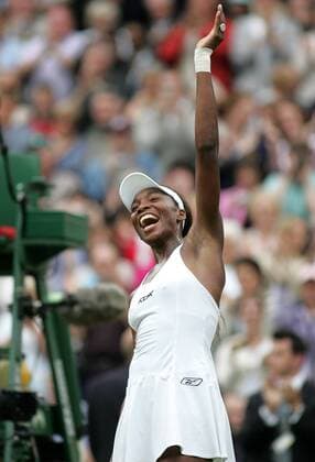 Venus Williams (USA) jubelt Tennis Damen All England Championships 2005, Grand Slam, WTA Tour, Halbfinale Einzelbild Wimbledon London Glück Begeisterung, Freude,