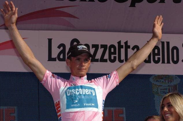 Paolo Savoldelli (Italien Discovery Channel) - Siegerehrung -  Radsport Herren 89. Giro dItalia 2006, D Italia, ProTour, Straßenradsport, Straße, Rad, Prolog, Zeitfahren Einzelbild Seraing Freude,