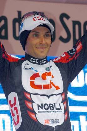Etappensieger Ivan Basso (Italien CSC) während der Siegerehrung -  Radsport Herren 89. Giro dItalia, d Italia, ProTour, Straßenradsport, Straße, Rad Porträt 2006 8. Etappe: Civitanova Marche - Maielletta Freude,