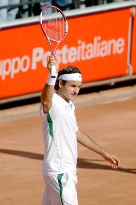 Roger Federer (Schweiz) winkt den Anhängern Tennis Herren Italian Open 2006, ATP Tour, Masters Series, Sand, Sandplatz, Sandplatztennis, Sandplatzturnier Einzelbild Rom