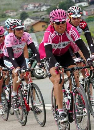 Jan Ullrich (Deutschland T Mobile, re.) vor Ivan Basso (Italien CSC) -  Radsport Herren 89. Giro dItalia 2006, d Italia, ProTour, Straßenradsport, Straße, Rad Gruppe 14. Etappe: Aosta - Domodossola