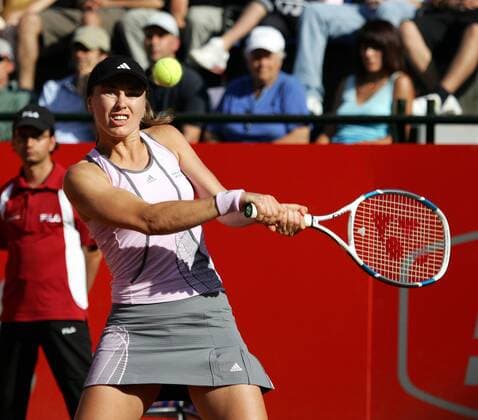 Martina Hingis (Schweiz) - beidhändige Rückhand Tennis Damen Italian Open 2006, WTA Tour, Internazionali d Italia, dItalia, Endspiel, Finale Einzelbild Rom Kampf,