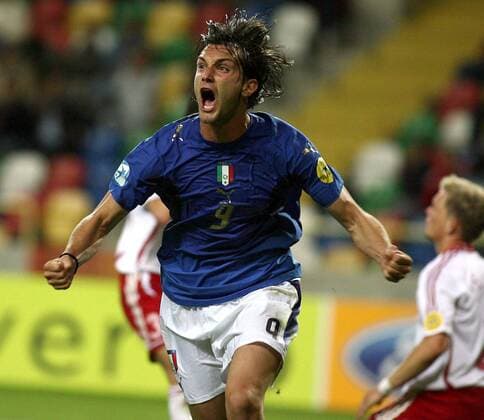Rolando Bianchi (Italien U21) - Torjubel -  Fußball EM Herren U 21 Europameisterschaft 2006, Länderspiel, Nationalmannschaft, Nationalteam, Gruppe B Einzelbild Aveiro Begeisterung, Freude,