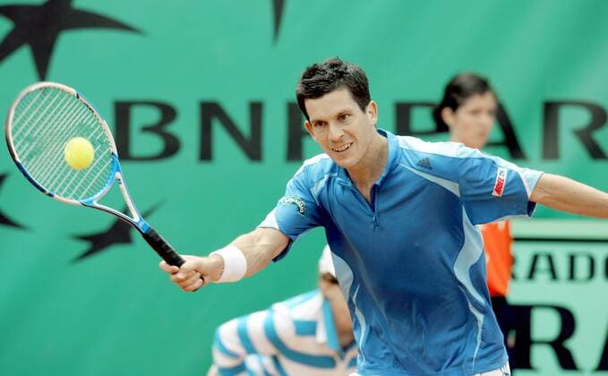 Tim Henman (Großbritannien) - Vorhand Tennis Herren French Open 2006, Grand Slam, ATP Tour Einzelbild Paris Roland Garros