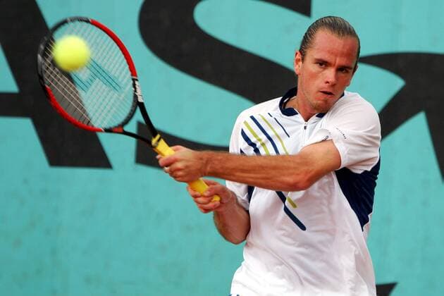 Xavier Malisse (Belgien) - Rückhand -  (pan14337) Tennis Herren French Open 2006, ATP Tour, Grand Slam Einzelbild Roland Garros Paris  