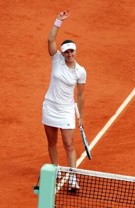 Martina Hingis (Schweiz) - Schlussjubel -  (pan14356) Tennis Damen French Open 2006, WTA Tour, Grand Slam, Sand, Sandplatz, Sandplatztennis, Sandplatzturnier Einzelbild Roland Garros Paris Freude,  
