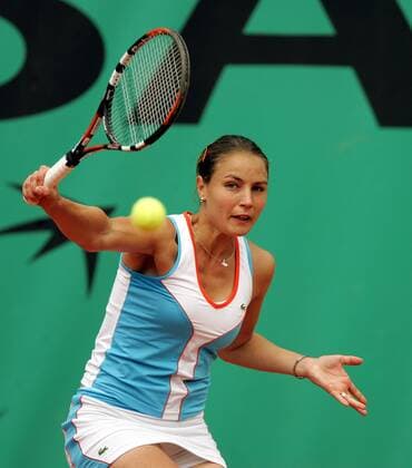 Severine Bremond (Frankreich) - Rückhand Tennis Damen French Open 2006, WTA Tour, Grand Slam Einzelbild Roland Garros Paris