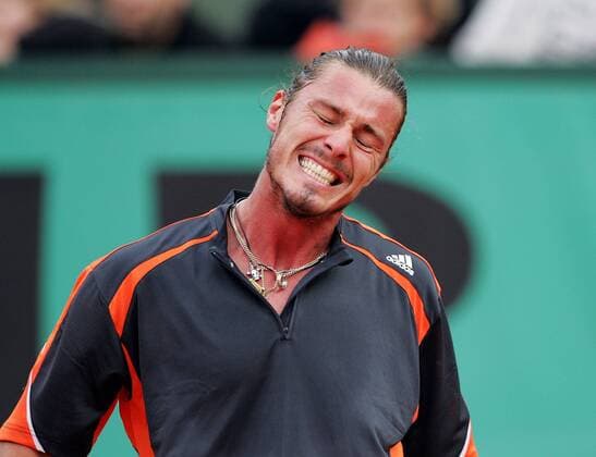 Marat Safin (Rußland) enttäuscht Tennis Herren French Open 2006, ATP Tour, Grand Slam Einzelbild Roland Garros Paris Enttäuschung,