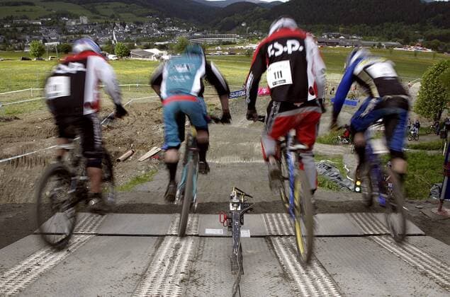 Start zum Crossrennen in Willingen Mountainbike Herren World Cup 2006, Mountainbiking, Mountainbiken, MTB, Weltcup, Welt, Worldcup, WC Gruppe Willingen Dynamik,