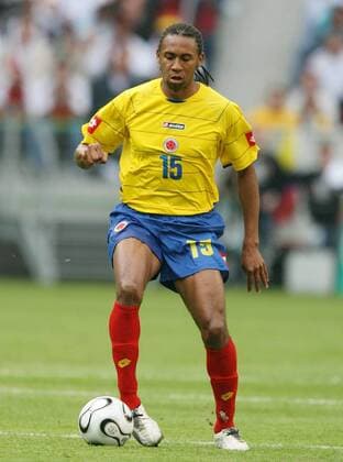 John Viafara (Kolumbien) am Ball Fußball Länderspiel Herren Freundschaftsspiel 2006, Test, Testspiel, Nationalmannschaft, Nationalteam, Einzelbild Mönchengladbach Dynamik,