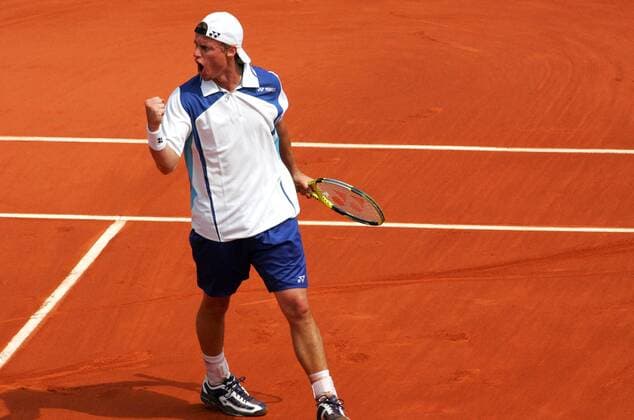 Lleyton Hewitt (Australien) jubelt -  (pan14433) Tennis Herren French Open 2006, Grand Slam, ATP Tour, Einzelbild Paris Roland Garros Freude, Begeisterung,  