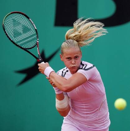 Anna Lena Groenefeld (Deutschland) - beidhändige Rückhand Tennis Damen French Open 2006, Grand Slam, WTA Tour, Vdig Einzelbild Roland Garros Paris Dynamik,