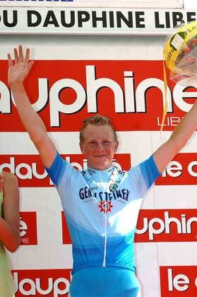 Fabian Wegmann (Deutschland Gerolsteiner) - Etappensieger der 1. Etappe der Dauphine Libere 2006 -  Radsport Herren Dauphine Libere 2006, ProTour, Straßenradsport, Straße, Rad, Einzelbild 1. Etappe: Annecy - Bourgoin Jallieu Freude,