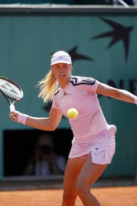 Anna Lena Groenefeld (Deutschland) - Vorhand Tennis Damen French Open 2006, Grand Slam, WTA Tour Einzelbild Roland Garros Paris Dynamik,