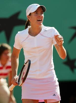 Justine Henin Hardenne (Belgien) jubelt Tennis Damen French Open 2006, Grand Slam, WTA Tour Einzelbild Roland Garros Paris
