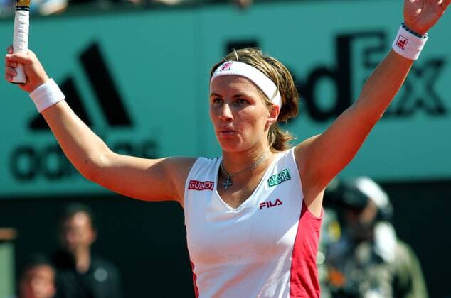 Svetlana Kuznetsova (Rußland) feiert den Finaleinzug -  (pan14478) Tennis Damen French Open 2006, Grand Slam, WTA Tour Einzelbild Roland Garros Paris Freude,  
