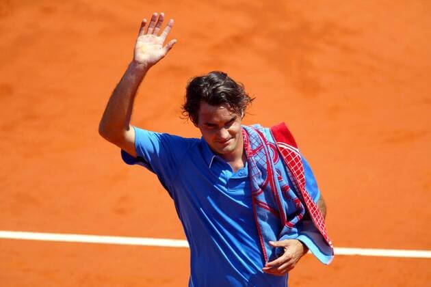 Roger Federer (Schweiz) winkt den Anhängern -  (pan14485) Tennis Herren French Open 2006, Grand Slam, ATP Turnier, Sand, Sandplatz, Sandplatztennis, Sandplatzturnier Einzelbild Paris Roland Garros  
