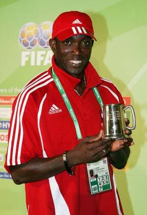 Dwight Yorke (Trinidad und Tobago) - Man of the Match Trinidad und Tobago vs. Schweden -  Fußball WM Herren WM 2006, Länderspiel, Nationalteam, Gruppe B, Einzelbild Dortmund