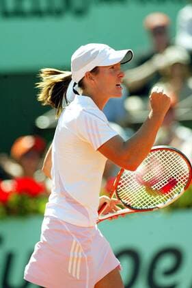 Justine Henin Hardenne (Belgien) jubelt -  (pan14510) Tennis Damen French Open 2006, Grand Slam, WTA Tour, Finale, Endspiel, Einzelbild Roland Garros Paris Freude,  