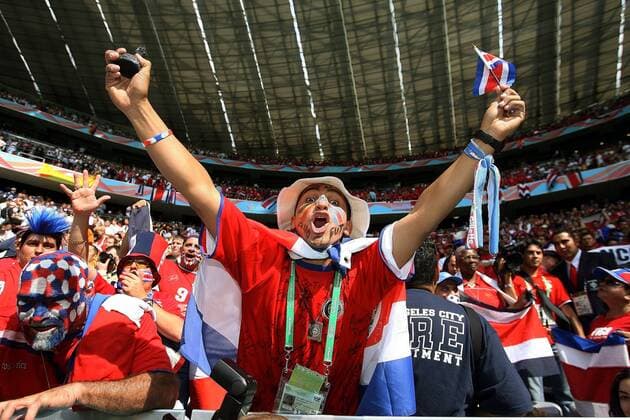 Fan aus Costa Rica im Rausch eines WM Spiels Fußball WM Herren WM 2006, Länderspiel, Nationalteam, Gruppe A, Eröffnungsspiel Gruppe München Begeisterung, Freude,