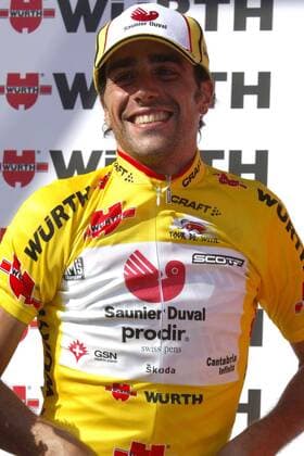 Koldo Gil Perez (Spanien Saunier Duval Prodir) - Etappensieger der 6. Etappe der Tour de Suisse 2006 mit dem goldenen Trikot des Gesamtführenden -  Radsport Herren Tour de Suisse 2006, ProTour, Straßenradsport, Straße, Rad, Porträt 6. Etappe: Fiesch - La Punt Freude, Radsport Herren Tour de Suisse 2006, ProTour, Straßenradsport, Straße, Rad, Porträt 6. Etappe: Fiesch - La Punt Freude,