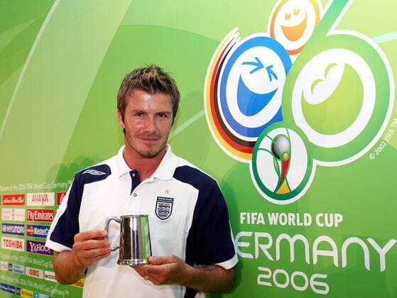 David Beckham (England) ist Man Of The Match der Partie gegen Trinidad und Tobago -  Fußball WM Herren WM 2006, Länderspiel, Nationalteam, Gruppe B, England Einzelbild Nürnberg Fußball WM Herren WM 2006, Länderspiel, Nationalteam, Gruppe B, England Einzelbild Nürnberg